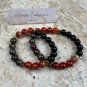 Creativity Bracelet with Dragonstone, Carnelian and Obsidian.